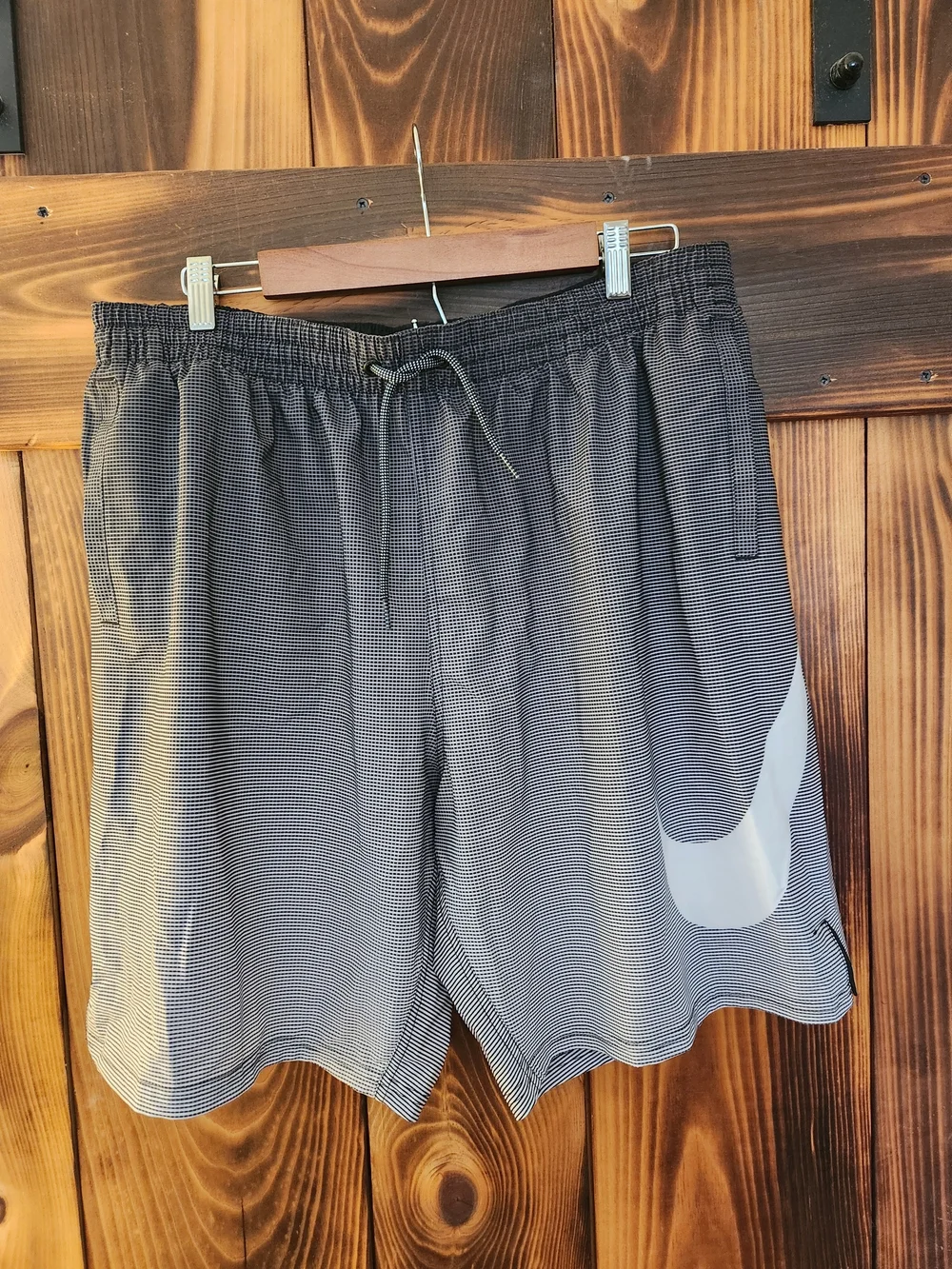 Nike Black and White Athletic Style Swim Shorts